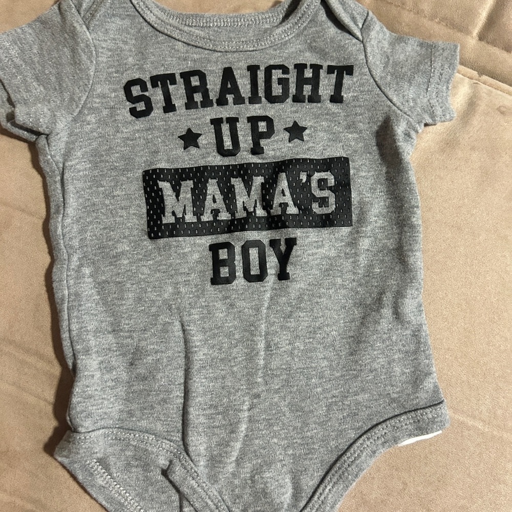 Baby Starters Gray and Black Bodysuit Mama's Boy